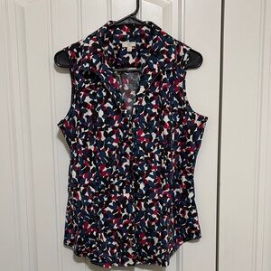 Talbots Sleeveless Patterned Top - Multicolor Size 12